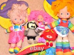 Vtg 1980's Rainbow Brite RARE TICKLED PINK Doll Color Cottage Sprite Plush Lot