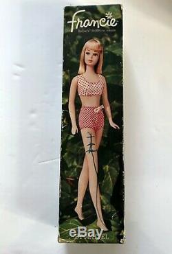 Vtg Francie Blonde Doll Barbie's Straight Leg 1965 Mattel Original Box W Stand