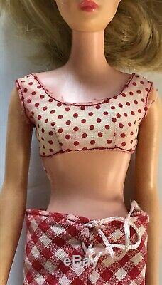 Vtg Francie Blonde Doll Barbie's Straight Leg 1965 Mattel Original Box W Stand