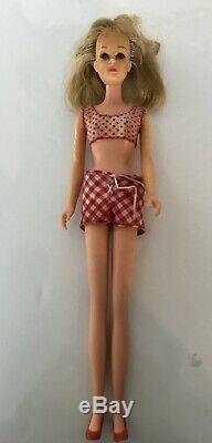 Vtg Francie Blonde Doll Barbie's Straight Leg 1965 Mattel Original Box W Stand