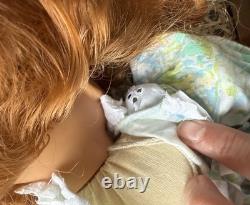 Vtg Gotz Puppen Doll Fully Jointed Red Curly Hair Blue Eyes 14067 West Germany