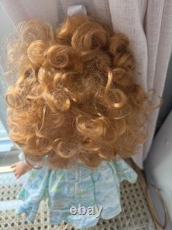 Vtg Gotz Puppen Doll Fully Jointed Red Curly Hair Blue Eyes 14067 West Germany