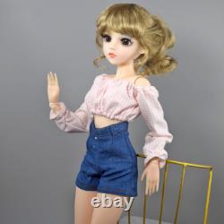 Yutotue 1/3 BJD Doll Toy 24 inch Girl Doll Fashion Clothes Shoes Changeable Wigs